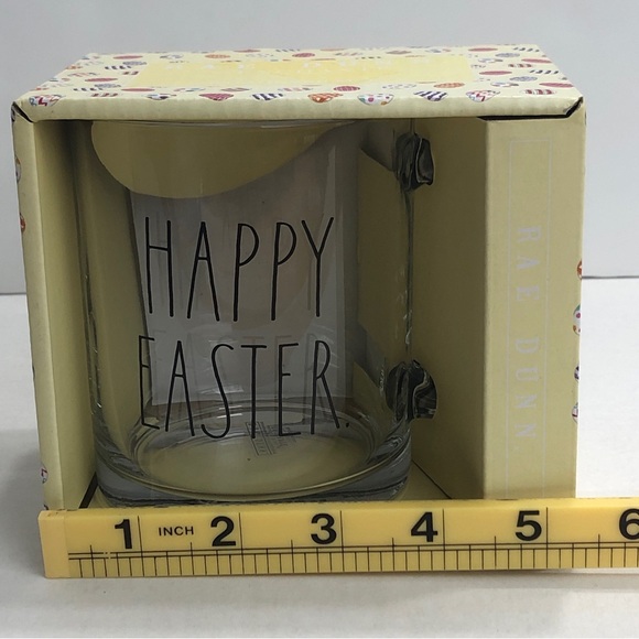 Rae Dunn Cup Happy Easter Clear 18 oz Mug Coffee Tea Enchante New - Picture 9 of 11
